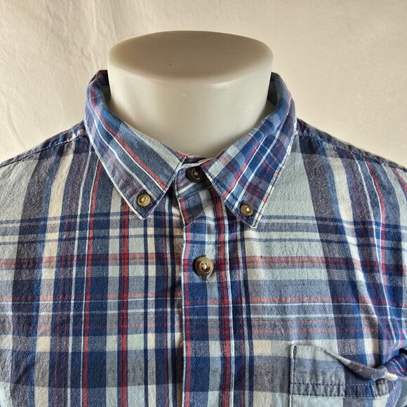 Columbia Shirt Mens 2XL Blue Button Up Plaid Regular Fit Pocket Outdoors Casual - Picture 2 of 8